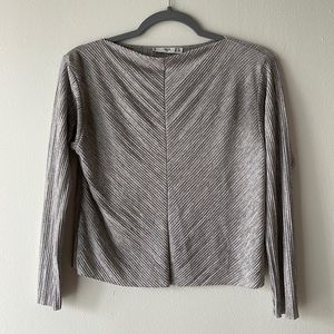Mango Silver Metallic Lightweight Blouse XXS